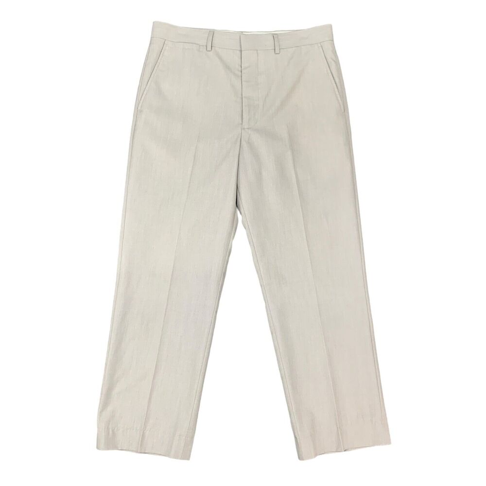 Savile Row Dress Pants Mens 32 Stone Gray Flat Front Casual Travel Business